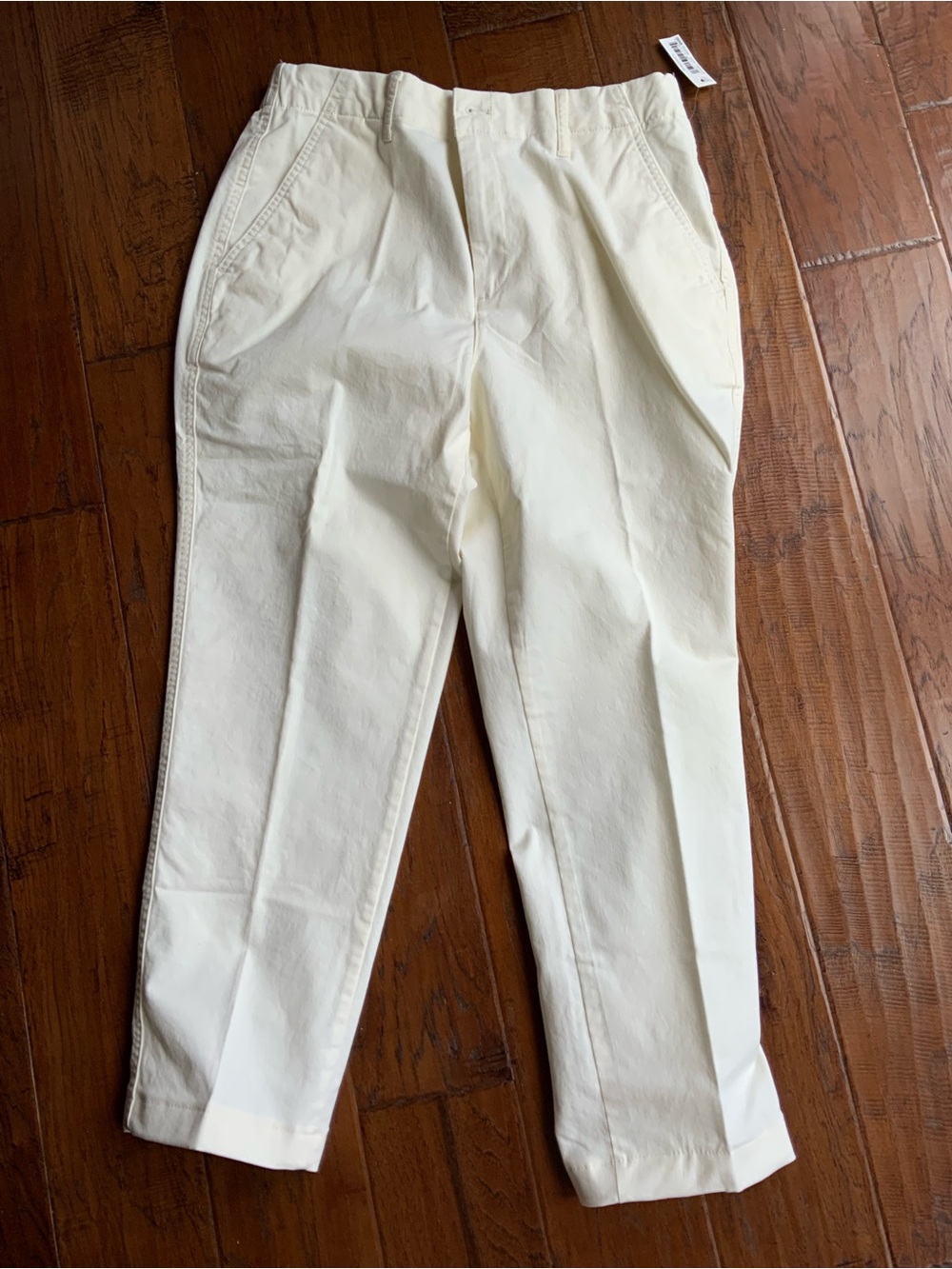 Amazon Essentials Off-White Elastic-Waist Chinos for Women